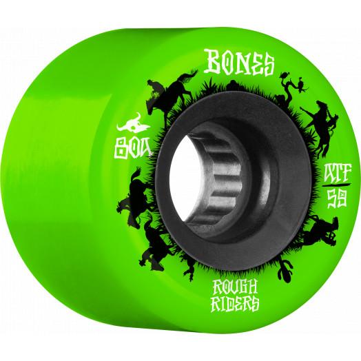 BONES ATF Rough Rider Wranglers Skateboard Wheels 59mm 80a 4pk Green