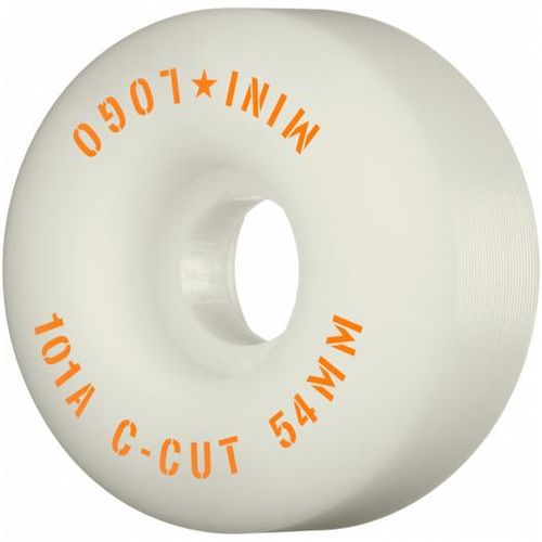 Mini Logo Skateboard Wheels C-cut 54mm 101A White 4pk