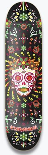 HYDROPONIC MEXICAN SKULL Black Catrina DECK ONLY 8.25