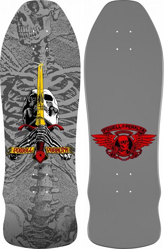 Powell Peralta Geegah Skull and Sword Silver 9.75 X 30 Skateboard Deck