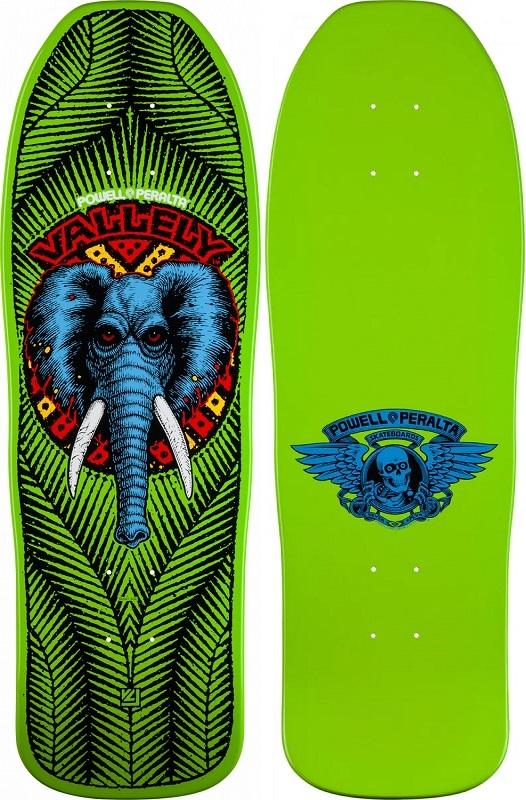 Powell Peralta Vallely Elephant Skateboard Deck Lime 9.85 x 30