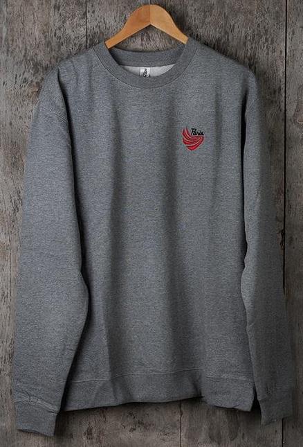 PARIS SWOOSH EMB CREW GUNMETAL HEATHER-S