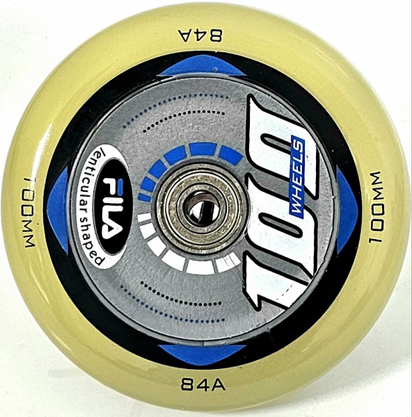 גלגלים סט של 4 כולל מיסבים וספייסרים FILA LANTICULAR 100MM 84A