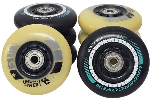 גלגלים סט של 8 כולל מיסבים UNDERCOVER WHEELS 80MM 85A