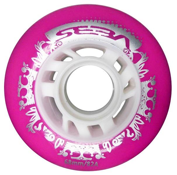 סט של 4 גלגלים Seba Street King Wheels 68mm 82a PINK/WHITE