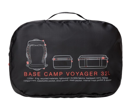 תיק נסיעות BASE CAMP VOYAGER DUFFEL 32L  אפור אספלט כתום - The North Face