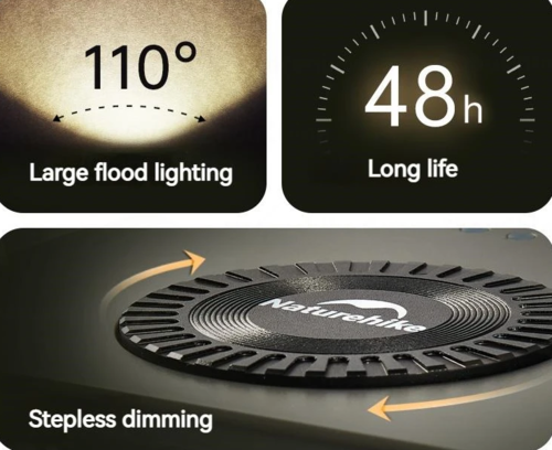 פנס תאורה נטענת לשטח עוצמתית 1200 לומינס NATUREHIKE FLOODLIGHT