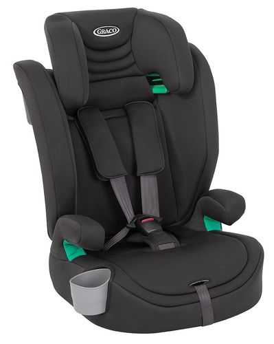 כסא בטיחות ובוסטר אלדורה Eldura R129 עם הגנת צד SAFETY SURROUND ומתקן כוס מובנה - שחור Midnight