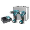 סט נטען 12V מברגת אימפקט +‎ מברגה מקדחה Makita CLX202SX2