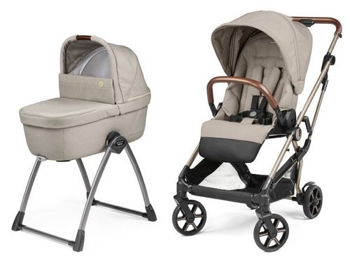 עגלת תינוק ויואצ'ה Vivace עם קיפול סופר קומפקטי, אמבטיה מרווחת ומשודרגת עם מעמד - צבע Astral