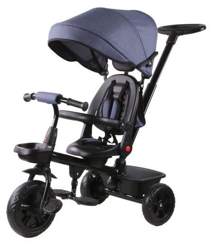 תלת אופן 3 ב 1 דגם TRIFUN עם כיסא נשכב ומסתובב 360 וגלגלי EVA ללא תקרים - כחול