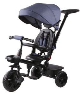 תלת אופן 3 ב 1 דגם TRIFUN עם כיסא נשכב ומסתובב 360 וגלגלי EVA ללא תקרים - כחול