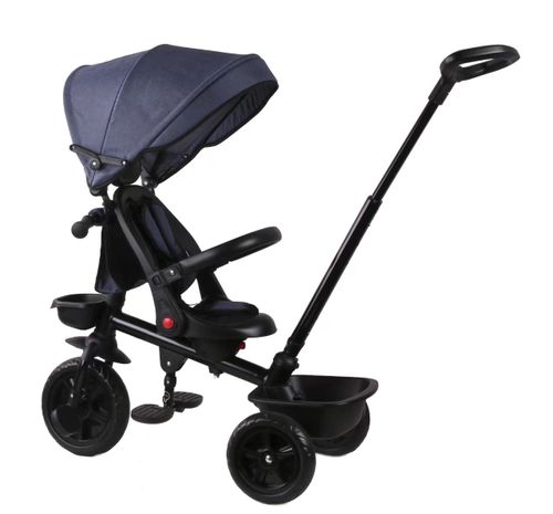 תלת אופן 3 ב 1 דגם TRIFUN עם כיסא נשכב ומסתובב 360 וגלגלי EVA ללא תקרים - כחול