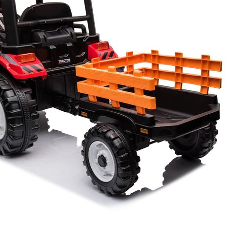 טרקטור ממונע 12V 'הרקולס' עם עגלה נגררת, כף, 2 כיווני נסיעה ושלט רחוק - ירוק