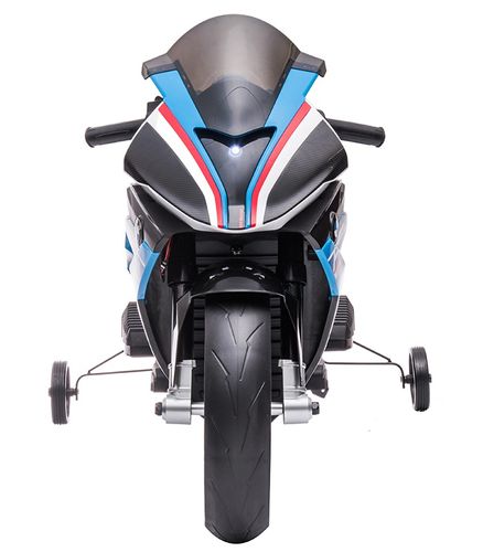 אופנוע ממונע 12V דגם HP4 עם גלגלי עזר ניתנים להסרה - לבן