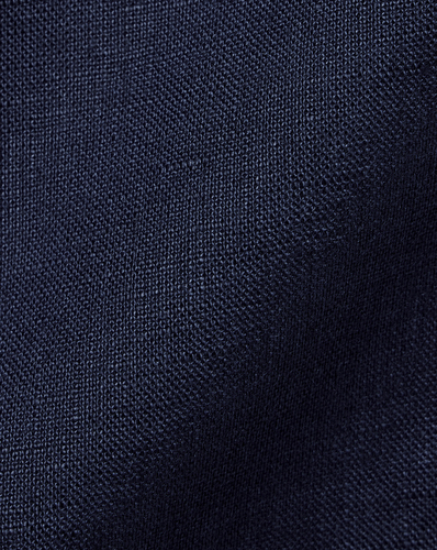 חולצת פשתן כחולה גזרה קלאסיק - Navy blue plain pure linen classic fit shirt