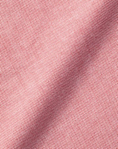 חולצת אוקספורד ורודה שרוול קצר סלים - Coral pink plain ss button-down stretch washed Oxford slim fit shirt