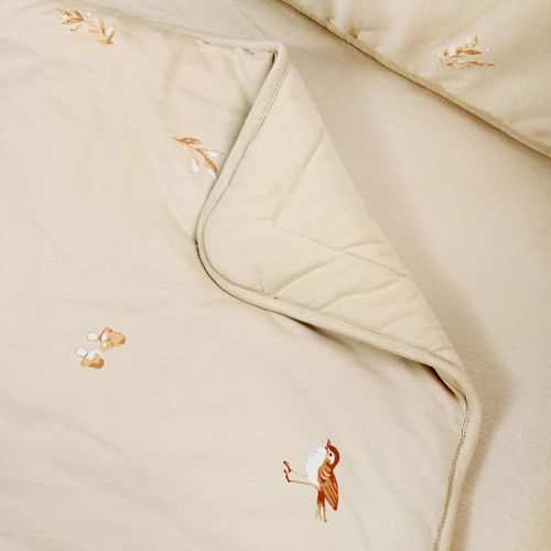 סט מצעים 3 חלקים למיטת תינוק מבד 100% כותנה - ציפורים