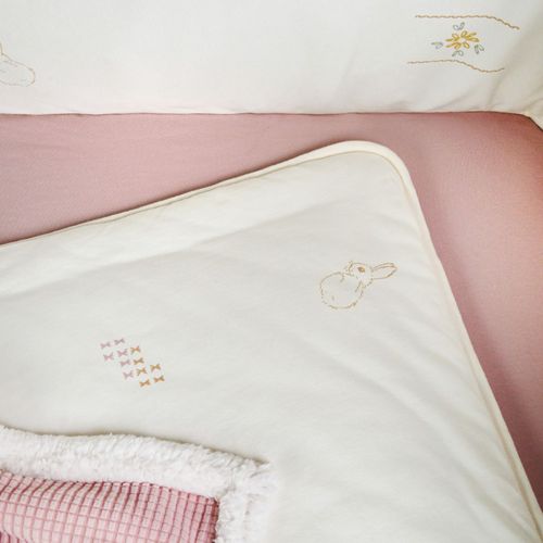 סט מצעים 3 חלקים למיטת תינוק מבד 100% כותנה - ארנב