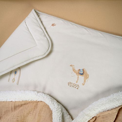 סט מצעים 3 חלקים למיטת תינוק מבד 100% כותנה - גמל