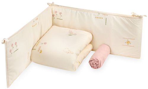 סט מצעים 3 חלקים לעריסת תינוק מבד 100% כותנה - ארנב