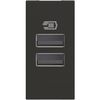 שקע טעינה 5V 3000mA TYPE A+A, 1 מודול שחור CLASSIA