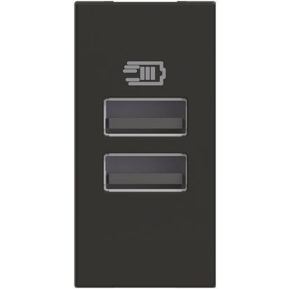 שקע טעינה 5V 3000mA TYPE A+A, 1 מודול שחור CLASSIA