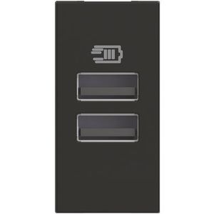 שקע טעינה 5V 3000mA TYPE A+A, 1 מודול שחור CLASSIA