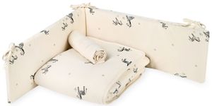 סט מצעים 3 חלקים למיטת תינוק בגודל מטר מבד 100% כותנה - זברה