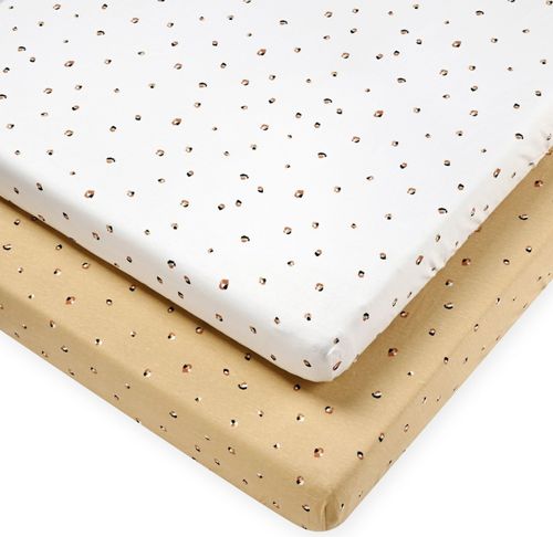 זוג סדינים לעריסת תינוק 100% כותנה ג'רזי - מנומר