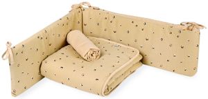 סט מצעים 3 חלקים למיטת תינוק בגודל מטר מבד 100% כותנה - מנומר