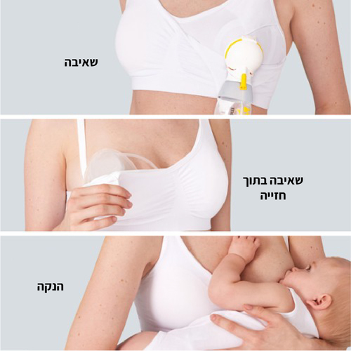 חזיית הנקה ושאיבה 3 ב-1 מבית מדלה