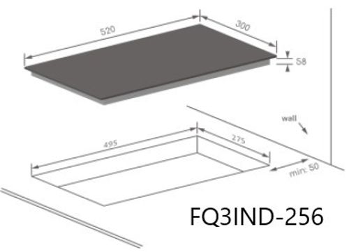 כיריים דומינו אינדוקציה דגם FQ3IND-256 סול