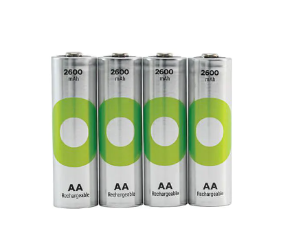 4 סוללות נטענות  1.2V 2700 AA NiMH מבית GP