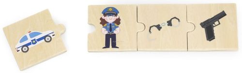 פאזל משחק התאמה 24 חלקים מעץ מלא - מקצועות וכלי עבודה
