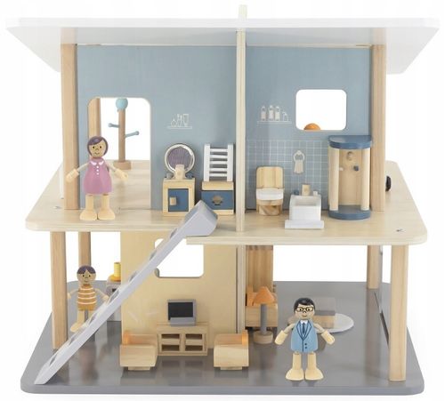 סט משפחת 4 בובות מעץ עם ידיים ורגליים גמישות