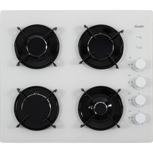 כיריים גז 4 להבות Sauter SHG870W - גימור זכוכית לבנה סאוטר