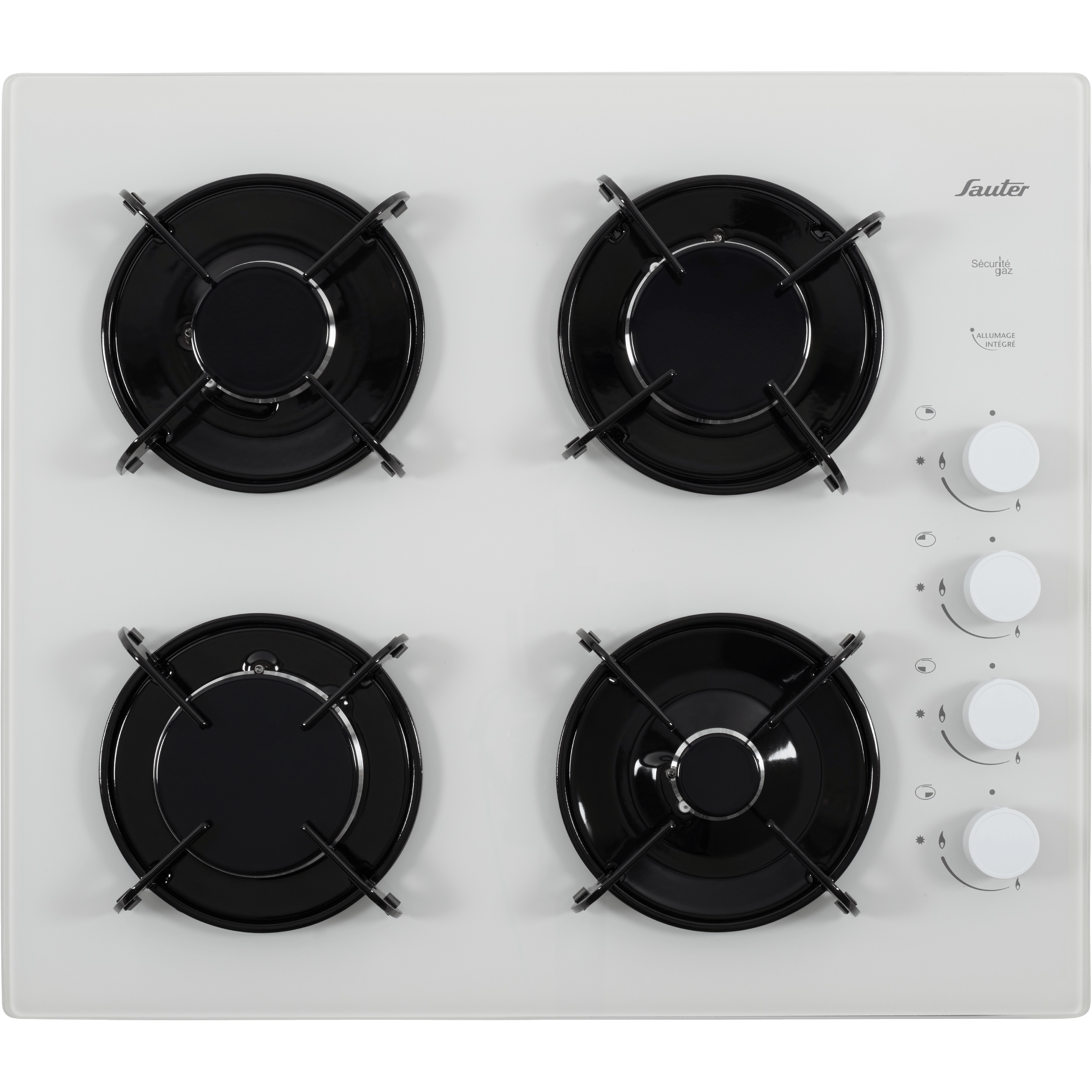 כיריים גז 4 להבות Sauter SHG870W - גימור זכוכית לבנה סאוטר