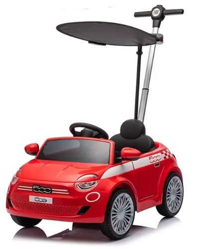 בימבה דחיפה בדמות FIAT 500 עם ידית הורה, דלתות נפתחות, גגון וצלילים - כחול