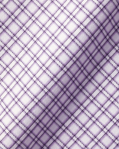 חולצה גזרת קלאסיק סטרץ - Mauve grid check purple non-iron stretch twill classic fit shirt