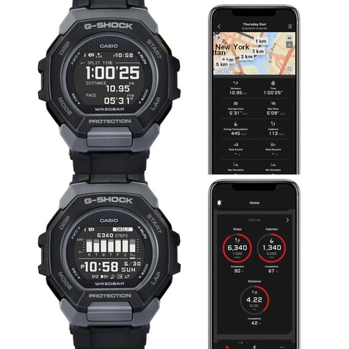 CASIO GBD-300-1D חדש ספורט בלוטוס צעדים קלוריות