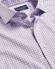 חולצה גזרת סלים סטרץ - Mauve purple grid check non-iron stretch twill slim fit shirt