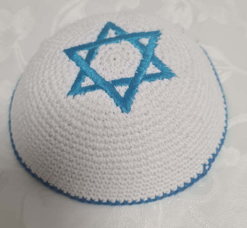סרוג מגן דוד תכלת