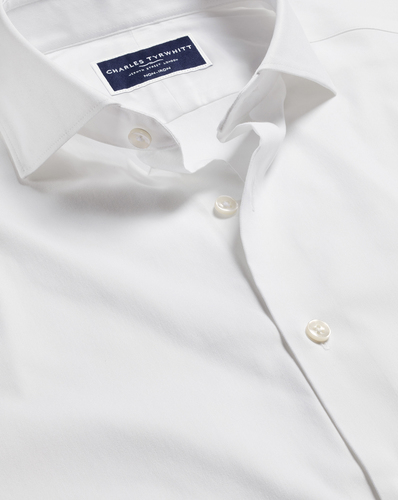 חולצה גזרת קלאסיק סטרץ - White non-iron stretch twill classic fit shirt