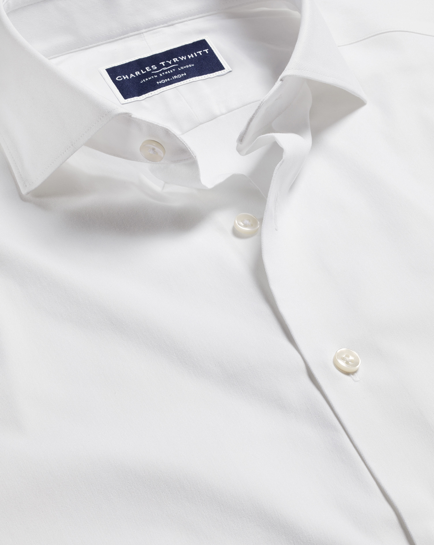 חולצה גזרת קלאסיק סטרץ - White non-iron stretch twill classic fit shirt