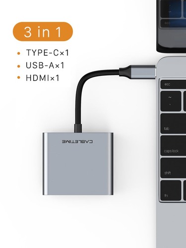 מתאם 3 ב1 CABLETIME  3 IN 1 USB C Muliport Adapter