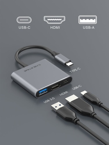 מתאם 3 ב1 CABLETIME  3 IN 1 USB C Muliport Adapter
