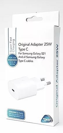 מטען חשמל Samsung TYPE C 25W לבן גלקסי 10 מקורי סאני