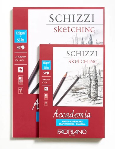 בלוק נייר לרישום Accademia  מבית FABRIANO (מגוון גדלים לבחירה)