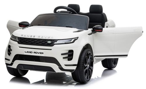 מכונית ממונעת 12V לילדים בדמות ריינג' רובר Range Rover Evoque עם שלט רחוק, אורות ומושב כפול - שחור